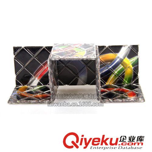梯色8片魔板黑色彩環(huán) 八片魔板 簡(jiǎn)裝魔板 扭計(jì)板 益智玩具批發(fā)原始圖片2
