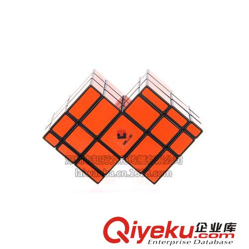 zp梯色三階二連體魔方 熒光鏡面魔方 異型3階 益智玩具魔方批發原始圖片2