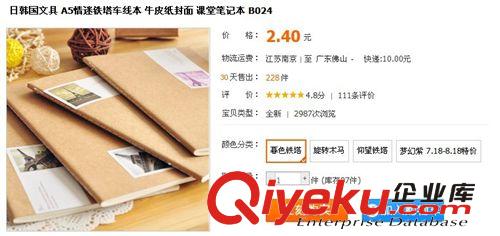 YNO-6007 韓國(guó)文具 復(fù)古牛皮 本子/車線本/記事本 情迷巴黎鐵塔A5原始圖片2