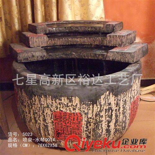 tj流水噴泉樹脂擺件  餐廳裝飾品 生財(cái)風(fēng)水泉魚缸加濕器