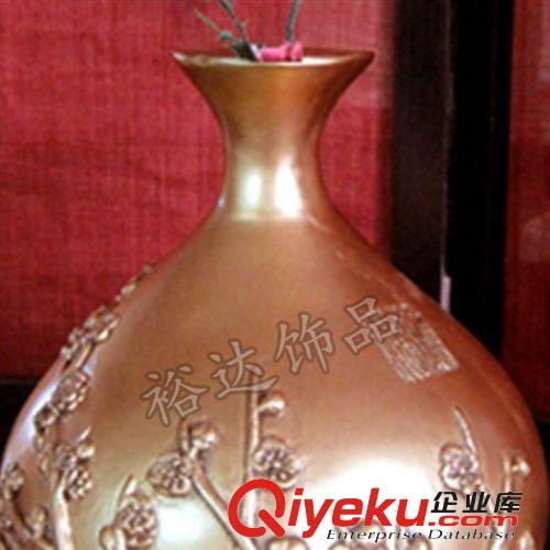 古典中國(guó)風(fēng)家居飾品  樹脂干花花插花瓶  暗香疏影-金色BJ258-2原始圖片2