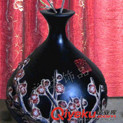 中式仿古家居樹脂擺件  干花花瓶-暗香疏影（紅花）BJ258-1原始圖片2