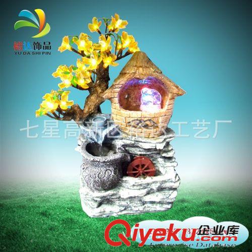 樹(shù)脂工藝品招財(cái)風(fēng)水輪室內(nèi)帶花燈噴泉擺設(shè) 售樓部裝飾品DS020K原始圖片3