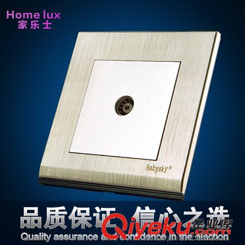 Q3 一位電視插座 拉絲香檳金 電視線接口插座 墻壁開關(guān)廠家直銷原始圖片2