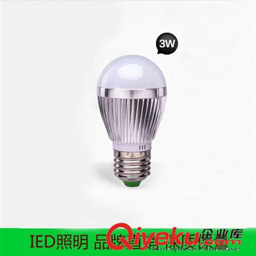 【IED照明】E27 LED銀色圓泡 水晶燈專用LED光源3W