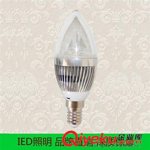 【IED照明】E14 優質LED銀色尖泡 水晶燈蠟燭燈專用LED光源正白