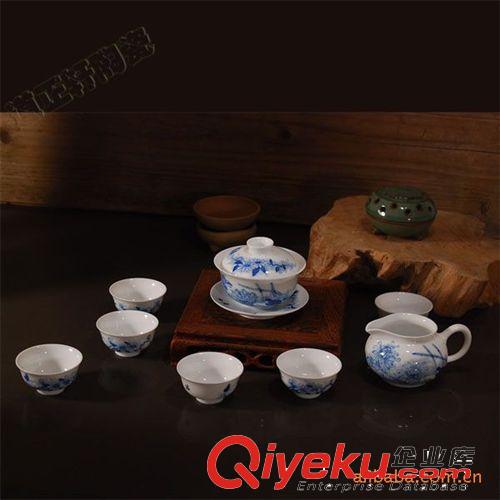 供應青花手繪茶具/松鶴延年圖/春節禮品tg