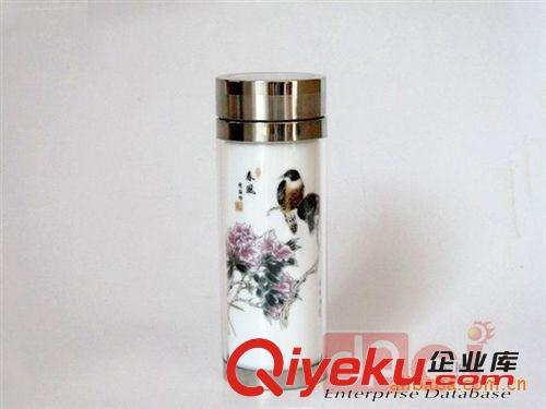 生產景德鎮雙層陶瓷保溫杯/青花瓷杯子禮品 中秋節禮品陶瓷杯子