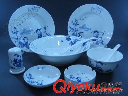 景德鎮(zhèn)釉中青花瓷骨瓷餐具套組  廠家tj 100套起批原始圖片2