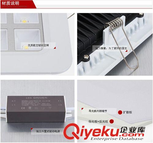 led吸頂燈led超薄面板燈led廚衛(wèi)燈led格子led平板燈原始圖片2