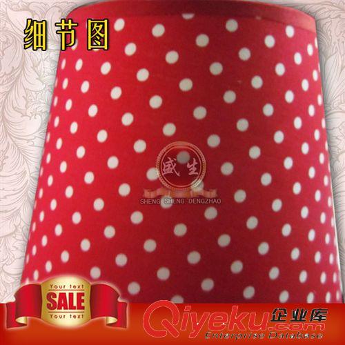 7寸紅底白點點壁燈罩原始圖片3