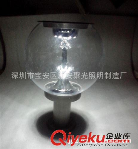 廠家直銷LED太陽能戶外花園庭院小區透明球形圍墻裝飾門柱柱頭燈