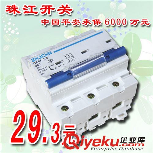 珠江開關(guān) DZ47-100/3P 小型斷路器 漏電開關(guān) zptj