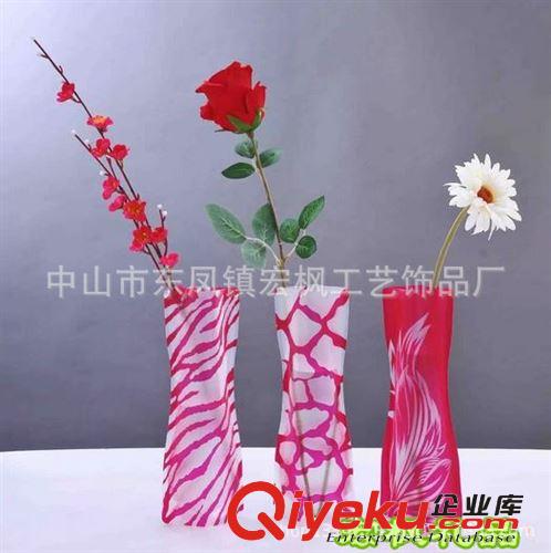 工廠可印刷可定做 PVC折疊花瓶 PVC折疊花瓶 加印LOGO塑料花瓶
