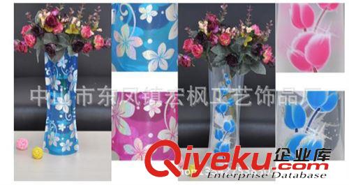 中山工廠專業生產環保透明PVC折疊花瓶 塑料花瓶 PVC花瓶袋