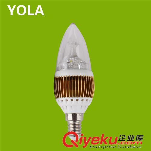 gd鰭片超亮LED燈泡3W節(jié)能燈泡拉尾蠟燭小螺口E14尖泡led Lamp