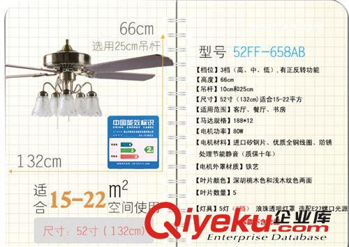 LED風扇燈52FF-658AB 52寸青古銅仿古鐵木藝吊扇燈 歐式風扇燈