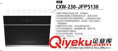 平板全黑鋼化玻璃輕觸開關 側吸式5130吸油煙機 廠家大量批發