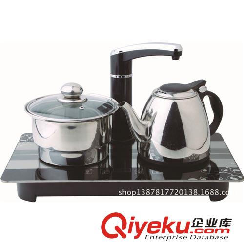 廠家直銷 不銹鋼電茶壺套裝 自動抽水電水壺 不銹鋼茶具燒水壺