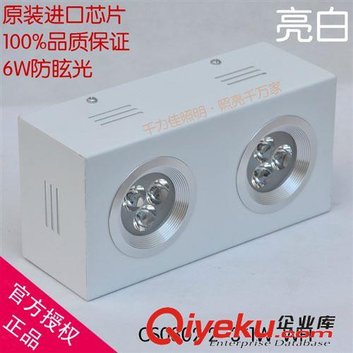 千力佳照明tj促銷24W雙頭明裝防眩光led格柵燈雙頭12W led筒燈