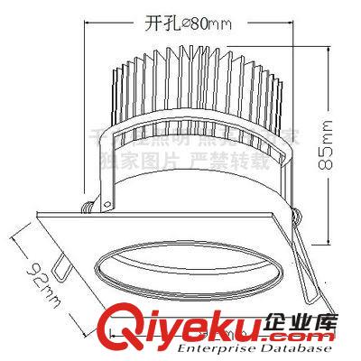 [千力佳]供應led cob方形射燈 5W單頭萬向可調射燈美容店背景墻燈