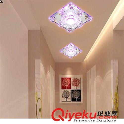 2014年新款 led水晶鉆石過道燈 玄關(guān)門廳燈 創(chuàng)意簡(jiǎn)約吸頂燈方形原始圖片3
