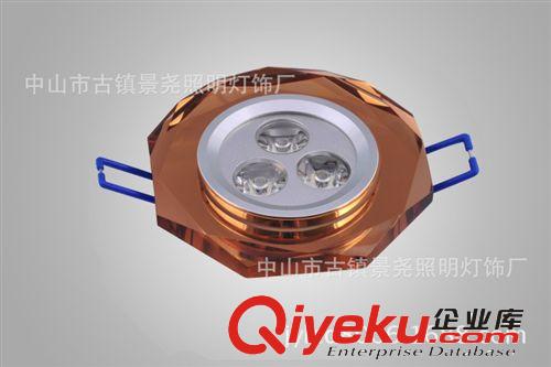 水晶燈3W led天花燈 led射燈 方形圓形水晶天花燈 彩色燈 變色燈原始圖片2