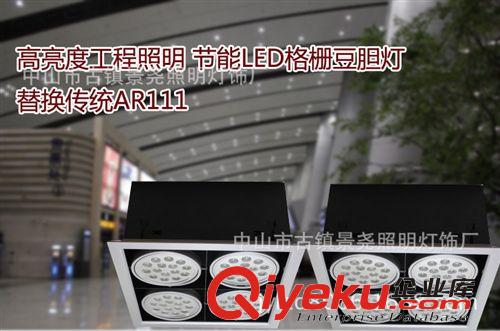 AR111四頭12W 節能LED豆膽格柵燈 開孔尺寸310*310mm 工程照明原始圖片3