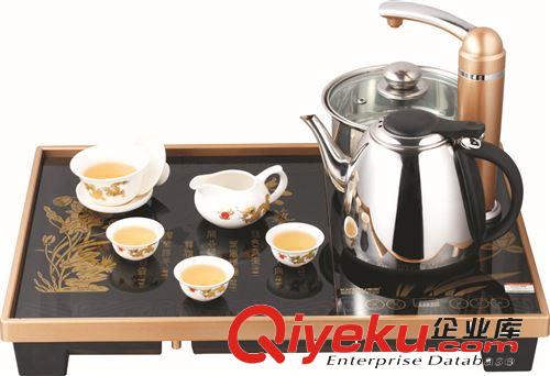 【熱賣】大理石鋼化玻璃茶盤三合一不銹鋼茶盤茶具 電熱水壺套裝原始圖片2
