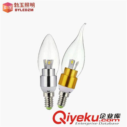 廠家直銷 E14E蠟燭燈 高亮度LED3W玻璃燈360度發光貼片尖泡原始圖片2