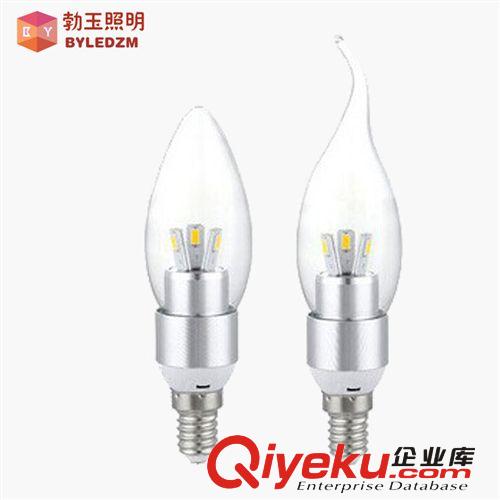 廠家直銷 E14E蠟燭燈 高亮度LED3W玻璃燈360度發光貼片尖泡原始圖片3