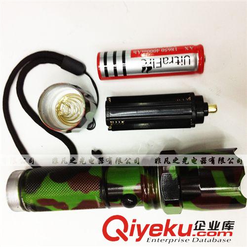 CREE機械調焦手電筒 三檔強光手電筒 戰術迷彩手電原始圖片2