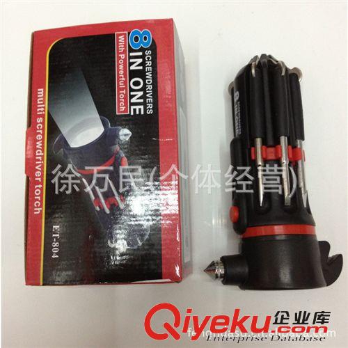 ET-804逃生錘 8合1多功能螺絲刀雙頭錘電筒急救錘 安全錘原始圖片2