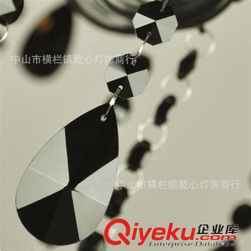 復(fù)古水晶燈黑色鐵藝吊燈 客廳蠟燭大燈 歐式水晶吊燈酒店燈具原始圖片3