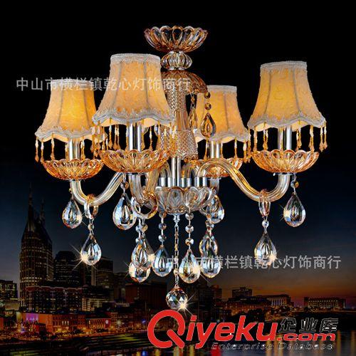 乾心歐式蠟燭水晶吊燈復(fù)古鐵藝吊燈酒店客房水晶燈廠家批發(fā)供應(yīng)