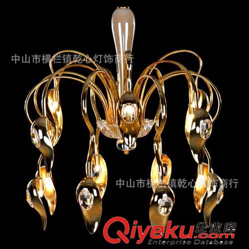 金色玻璃吊燈 時尚簡約現代燈 歐式水晶燈 客廳臥室燈 5009-6