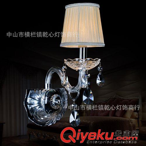 乾心歐式水晶燈客廳雙頭壁燈黑色鐵藝過道燈臥室蠟燭壁燈6011-2