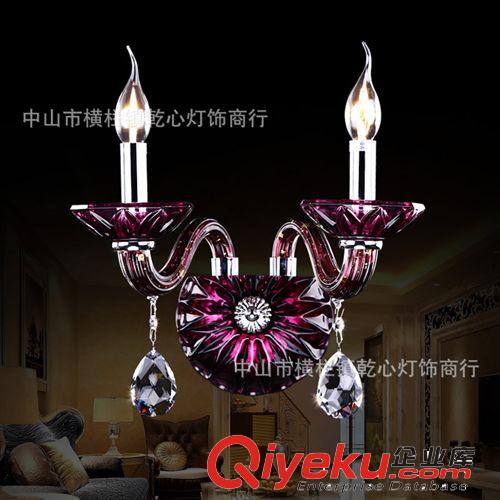 現(xiàn)代歐式創(chuàng)意水晶床頭壁燈雙頭簡(jiǎn)約壁燈燈飾水晶燈 工廠直銷