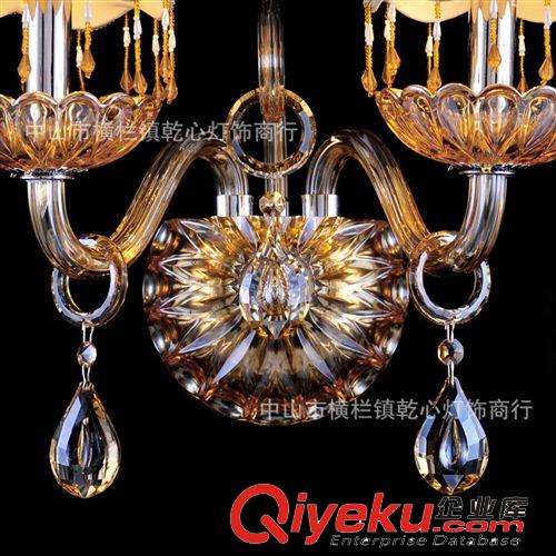 歐式雙頭壁燈 琥珀色玻璃壁燈創(chuàng)意水晶壁燈 酒店客房過(guò)道壁燈原始圖片2