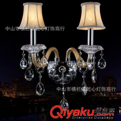 歐式水晶燈 金色水晶雙頭壁燈 酒店過道蠟燭燈 大廠家批發(fā)5003-2