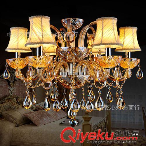 復古水晶燈黑色鐵藝吊燈 客廳蠟燭大燈 歐式水晶吊燈酒店燈具