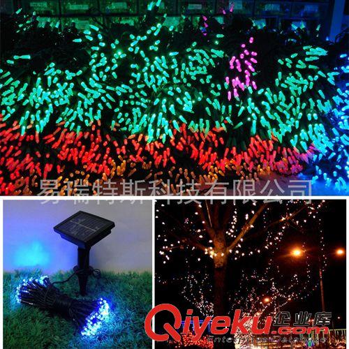 外貿熱銷 太陽能燈串100LED  節日庭院圣誕串燈 光控 3模式 17M原始圖片2
