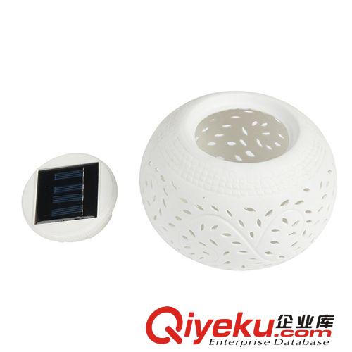 高品質太陽能蘋果陶瓷燈 陶瓷小夜燈 太陽能陶瓷臺燈 廠家批發原始圖片3