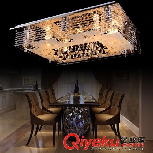 現代簡約長方形客廳燈水晶燈LED吸頂燈具大氣臥室燈餐廳房間燈飾原始圖片2