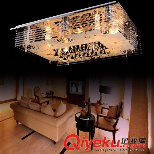 現(xiàn)代簡(jiǎn)約長(zhǎng)方形客廳燈水晶燈LED吸頂燈具大氣臥室燈餐廳房間燈飾