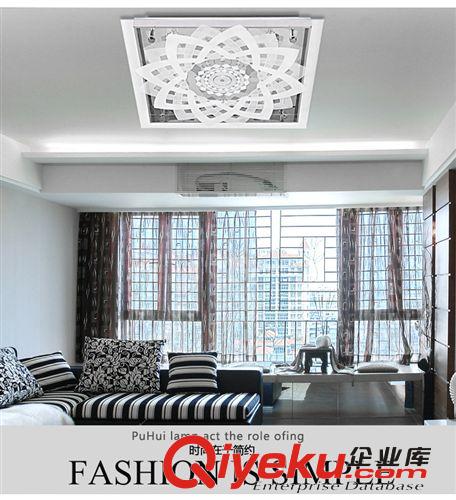 客廳促銷大氣現代簡約玻璃LED吸頂燈餐廳燈正方形臥室燈 220V10到原始圖片2