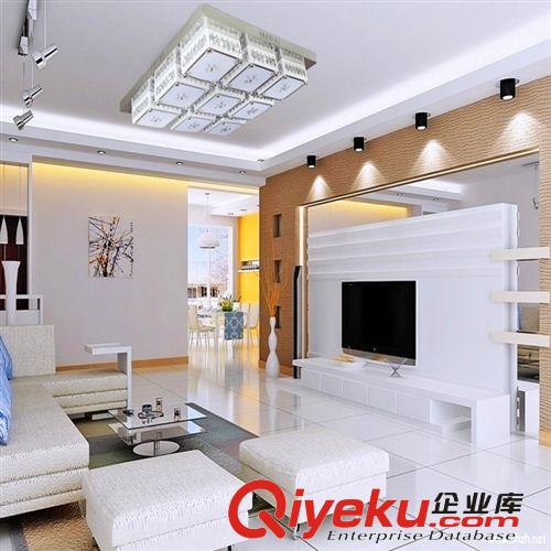 新款現代簡約長方形客廳燈水晶燈LED吸頂燈具大氣臥室燈餐廳燈飾