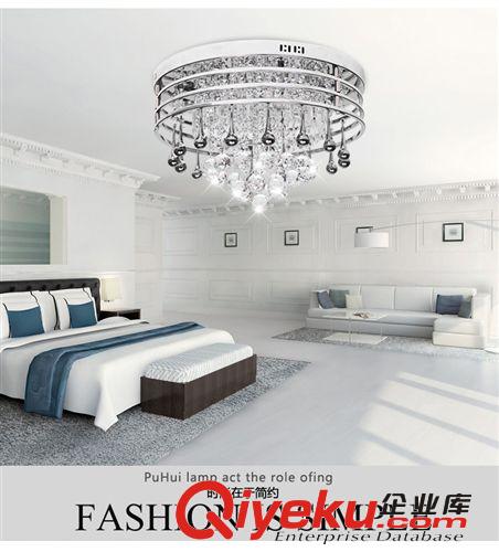 zp 客廳gd奢華現(xiàn)代簡(jiǎn)約LED水晶吸頂燈臥室餐廳不銹鋼燈具圓形原始圖片2
