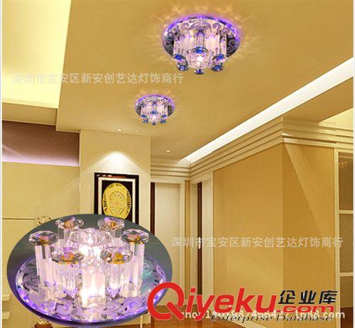 LED天花水晶過(guò)道燈 門(mén)廳玄關(guān)走廊燈玻璃客廳吸頂筒燈燈具一件代發(fā)