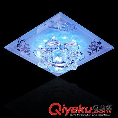 一件代發(fā)LED水晶過道燈 七彩玄關走廊燈天花筒燈射燈玻璃吸頂燈具原始圖片2